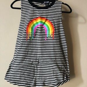 Rainbow stripped sleeveless top